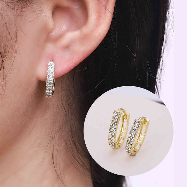 u-shaped full diamond earrings, oval copper earrings, simple earrings, geometric lines, minority chic earrings, Silver
u-shaped full diamond earrings, oval copper earrings, simple earrings, geometric lines, minority chic earrings, Silver