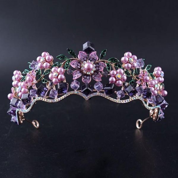 hair clips & barrettes baroque purple flower leaf crystal pearl bridal crown tiara wedding accessory rhinestone diadem for bride pageant hea, Golden;silver
hair clips & barrettes baroque purple flower leaf crystal pearl bridal crown tiara wedding accessory rhinestone diadem for bride pageant hea, Golden;silver