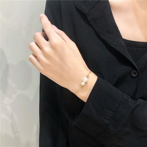 link, chain 2021special-interest design pearl bracelet female adjustable girlfriends, Black
link, chain 2021special-interest design pearl bracelet female adjustable girlfriends, Black
