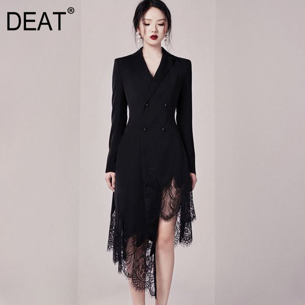 notched collar full sleeves lace patchwork slim single buttons high waist suit dress female vestido wp87501l 210421, Black;gray
notched collar full sleeves lace patchwork slim single buttons high waist suit dress female vestido wp87501l 210421, Black;gray