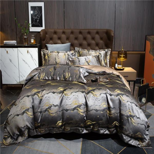 bedding sets luxury gray gold yarndyed jacquard egyptian cotton set satin silky duvet cover bed linen fitted sheet pillowcases 4pcs
bedding sets luxury gray gold yarndyed jacquard egyptian cotton set satin silky duvet cover bed linen fitted sheet pillowcases 4pcs