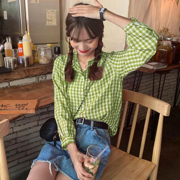 korean style women sweet blouse temperament round neck yellow plaid loose wild casual long-sleeved shirt women's blouses & shirts, White
korean style women sweet blouse temperament round neck yellow plaid loose wild casual long-sleeved shirt women's blouses & shirts, White