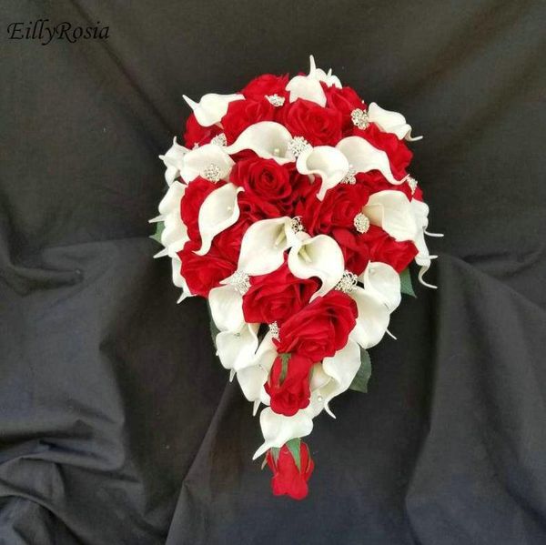 wedding flowers white cala lily red roses cascading bridal bouquet rhinestones brooch jewelry waterfall de novia
wedding flowers white cala lily red roses cascading bridal bouquet rhinestones brooch jewelry waterfall de novia