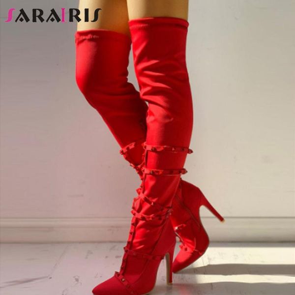 boots sarairis big size 43 flock stiletto high heels pointed toe zipper solid over knee rivet casual rome leisure women's, Black
boots sarairis big size 43 flock stiletto high heels pointed toe zipper solid over knee rivet casual rome leisure women's, Black