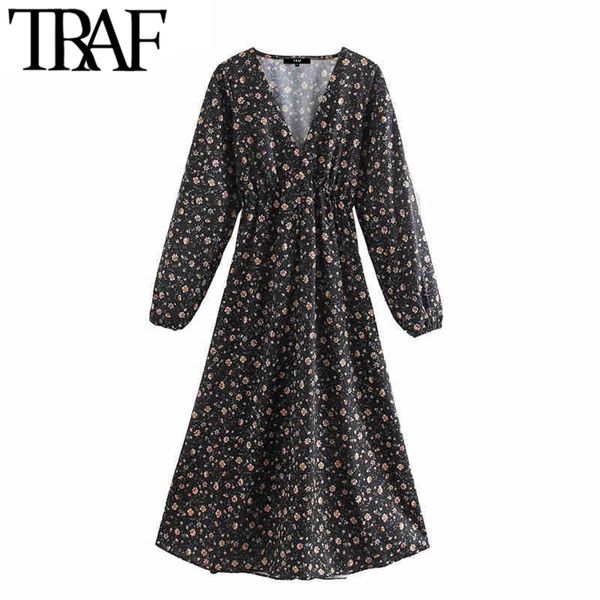 traf women vintage elegant floral print midi dress fashion v neck long sleeve side slit female dresses vestidos mujer 210415, Black;gray
traf women vintage elegant floral print midi dress fashion v neck long sleeve side slit female dresses vestidos mujer 210415, Black;gray