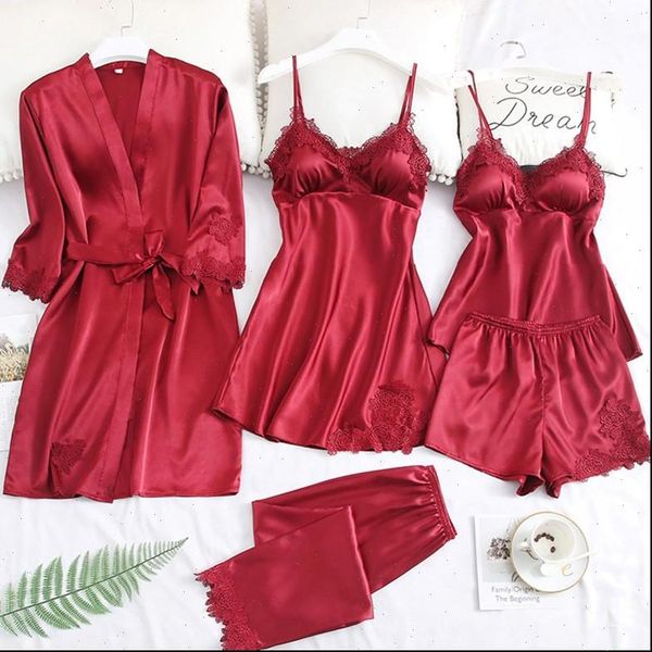 5pcs robe set sets women sleepwear nightgown nightwear kimono gown intimate lingerie lace nightdress bathrobe, Black;red
5pcs robe set sets women sleepwear nightgown nightwear kimono gown intimate lingerie lace nightdress bathrobe, Black;red
