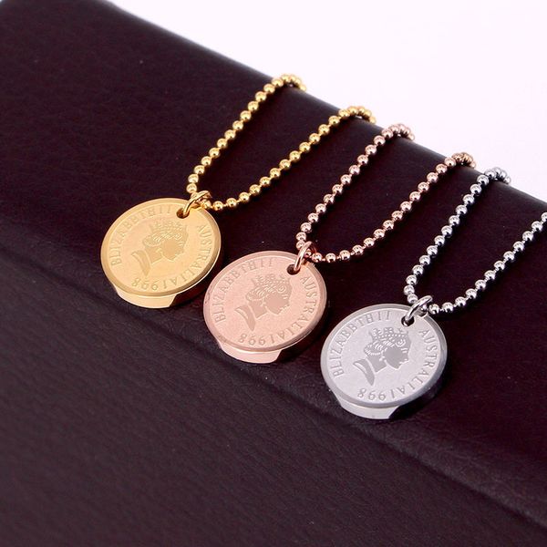 x7-302 japanese and korean simple rose gold round brand clavicle chain head queen's necklace, Silver
x7-302 japanese and korean simple rose gold round brand clavicle chain head queen's necklace, Silver