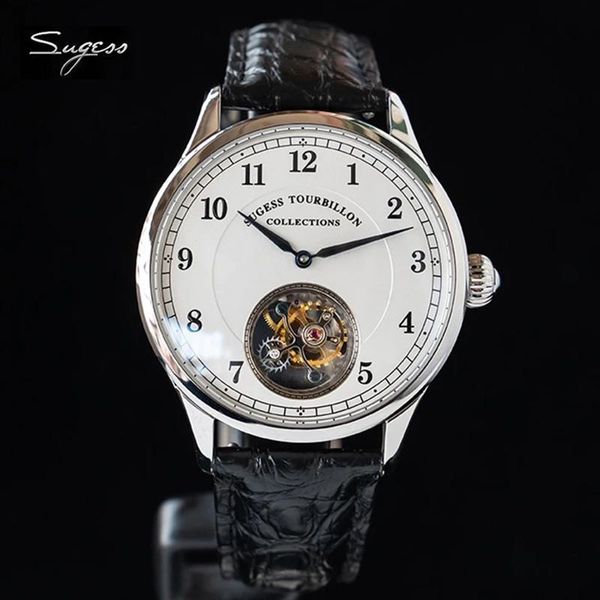 sugess real tourbillon mechanical watch genuine seagull st8000 movement sapphire crystal hand wind alligator wristwatches, Slivery;brown
sugess real tourbillon mechanical watch genuine seagull st8000 movement sapphire crystal hand wind alligator wristwatches, Slivery;brown