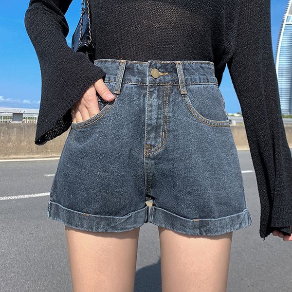 women's shorts slim denim summer 2020 new high waist korean loose student versatile wide leg curly pants, White;black
women's shorts slim denim summer 2020 new high waist korean loose student versatile wide leg curly pants, White;black