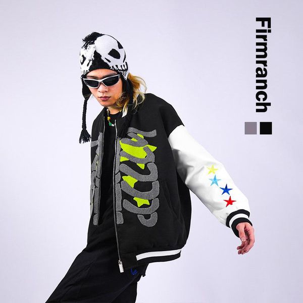 men's jackets firmranch fashion american casual baseball coat suede skeleton colorful stars embroidered autumn/winter jacket for men/wo, Black;brown
men's jackets firmranch fashion american casual baseball coat suede skeleton colorful stars embroidered autumn/winter jacket for men/wo, Black;brown