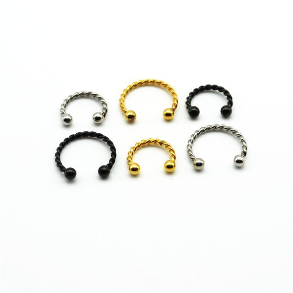 hengke twised fake ring septum gold titanium small seamless nose hoop ring 8mm 10mm inner diameter clip, Silver
hengke twised fake ring septum gold titanium small seamless nose hoop ring 8mm 10mm inner diameter clip, Silver