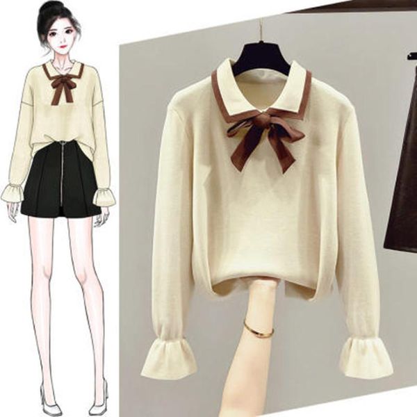 women's sweaters jinkazi store sweater long sleeve bow lapel loose soft and warm fashion versatile coat, White;black
women's sweaters jinkazi store sweater long sleeve bow lapel loose soft and warm fashion versatile coat, White;black