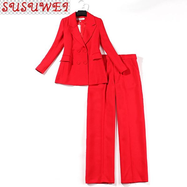 red women's pants suit two-piece femininity 2021 ladies blazer office clothing elegant wide-leg two piece, White
red women's pants suit two-piece femininity 2021 ladies blazer office clothing elegant wide-leg two piece, White