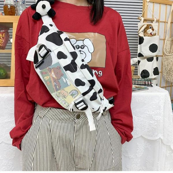 korean fashion cow pattern cartoon cute shoulder bag student diagonal small fresh girl chest change mobile phone waist bags
korean fashion cow pattern cartoon cute shoulder bag student diagonal small fresh girl chest change mobile phone waist bags