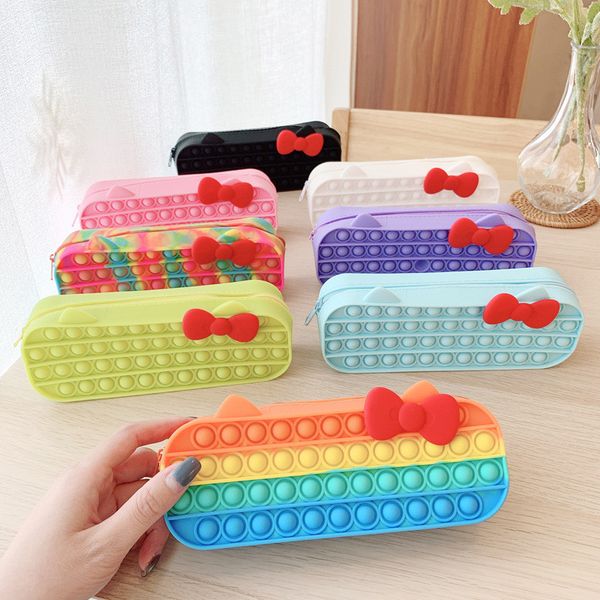 bowknot pencil case push decompression toys purse kids stress reliever learning bag anti-stress fidget toy gifts, White
bowknot pencil case push decompression toys purse kids stress reliever learning bag anti-stress fidget toy gifts, White