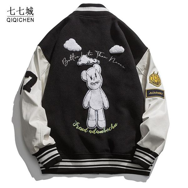 baseball varsity jacket men bear embroidery spring patchwork letter print japanese college hiphop bomber jackets couple men's, Black;brown
baseball varsity jacket men bear embroidery spring patchwork letter print japanese college hiphop bomber jackets couple men's, Black;brown