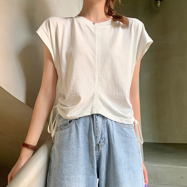women's t-shirt women summer korean style net red wild loose solid color short-sleeved novel design unique and elegant, White
women's t-shirt women summer korean style net red wild loose solid color short-sleeved novel design unique and elegant, White