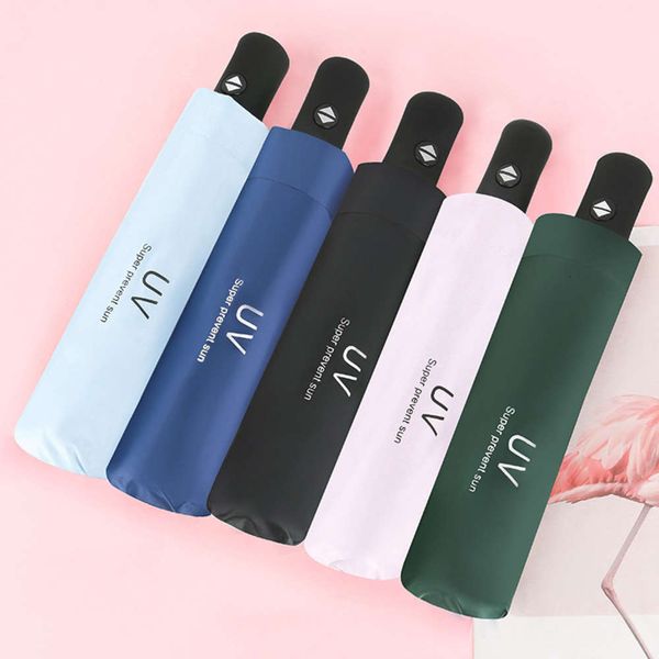 umbrella uv sunshine and rain dual purpose sunscreen folding black glue sunshade