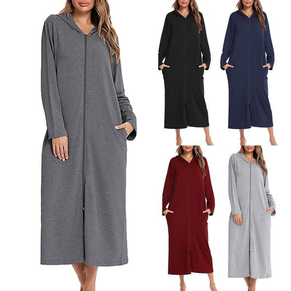 women's casual winter leng bathrobe solid home clothes comfortable loose robe color nightgown fashion nightwear #t1g sleepwear, Black;red
women's casual winter leng bathrobe solid home clothes comfortable loose robe color nightgown fashion nightwear #t1g sleepwear, Black;red