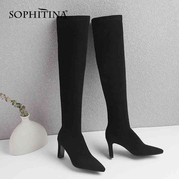 sophitina women shoes black stretch fabric over-the-knee high boots pointed toe small square heel fashion long boots women so664 210513
sophitina women shoes black stretch fabric over-the-knee high boots pointed toe small square heel fashion long boots women so664 210513