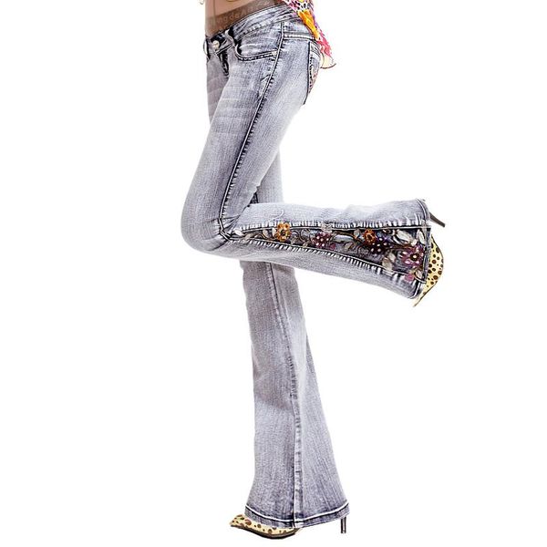 women's jeans clearing off code luxury embroidered flares high waist flared female boot cut fine beading bell bottom, Blue
women's jeans clearing off code luxury embroidered flares high waist flared female boot cut fine beading bell bottom, Blue