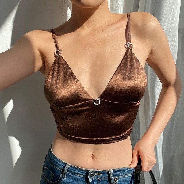 camisoles & tanks laamei deep v neck sleeveless satin crop tees summer brown y2k spaghetti strap cami fashion 2021 streetwear, Black;white
camisoles & tanks laamei deep v neck sleeveless satin crop tees summer brown y2k spaghetti strap cami fashion 2021 streetwear, Black;white