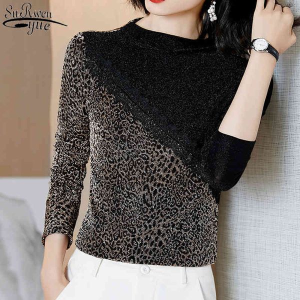 vintage half-collar plus size high elastic bottom shirts stitching lace slim-fit leopard gold lines stretch shirt 11463 210427, White
vintage half-collar plus size high elastic bottom shirts stitching lace slim-fit leopard gold lines stretch shirt 11463 210427, White