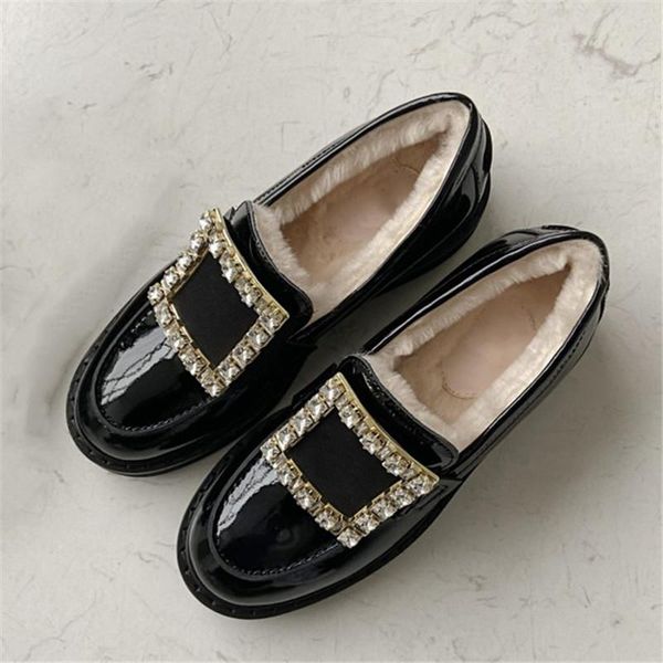 dress shoes pxelena ins celebrity women genuine leather winter pumps crystal buckle med heels warm thick fur luxury office lady 39, Black
dress shoes pxelena ins celebrity women genuine leather winter pumps crystal buckle med heels warm thick fur luxury office lady 39, Black