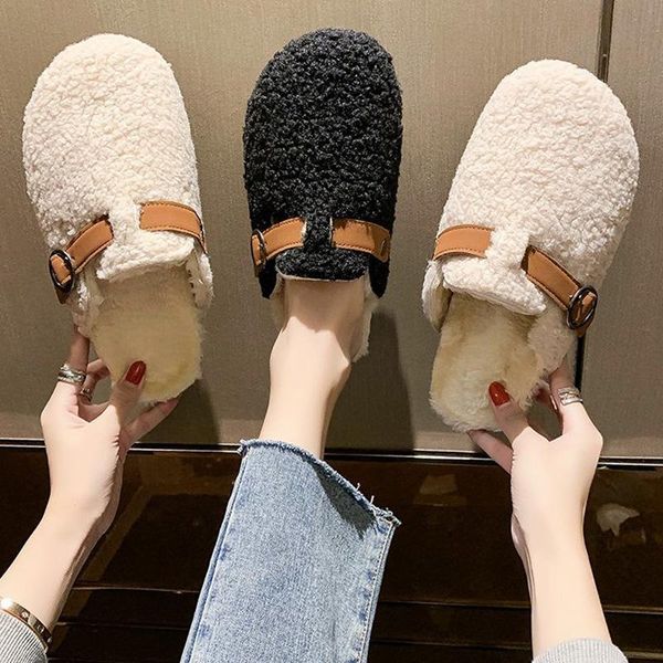 fur shoes low womens slippers outdoor platform slides flock cover toe winter footwear fashion pantofle plush flat massage, Black
fur shoes low womens slippers outdoor platform slides flock cover toe winter footwear fashion pantofle plush flat massage, Black