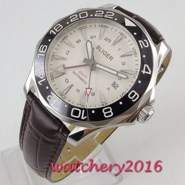 41mm lighter gmt white marker plate sapphire ceramic seal automatic clock work gentlemen watch, Slivery;brown
41mm lighter gmt white marker plate sapphire ceramic seal automatic clock work gentlemen watch, Slivery;brown