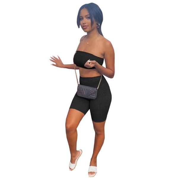women's tracksuits european and american fashion casual summer open back buttocks wrapped chest solid color two-piece suit, Gray
women's tracksuits european and american fashion casual summer open back buttocks wrapped chest solid color two-piece suit, Gray