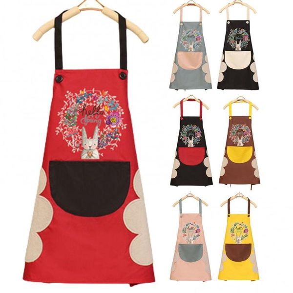 aprons wipeable waterproof oil-proof cartoon wreath kitchen nail shop apron cleaning tools household merchandises 
aprons wipeable waterproof oil-proof cartoon wreath kitchen nail shop apron cleaning tools household merchandises