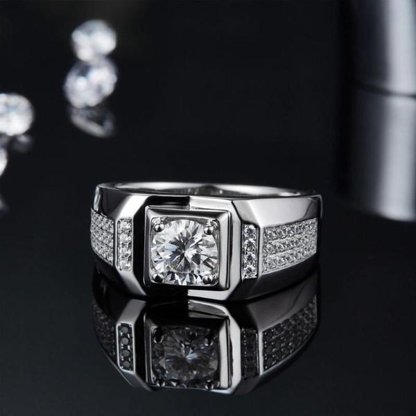 cluster rings gem's ballet round 1.0ct 6.5mm moissanite 925 sterling silver ring for men wedding with certificate, Golden;silver
cluster rings gem's ballet round 1.0ct 6.5mm moissanite 925 sterling silver ring for men wedding with certificate, Golden;silver