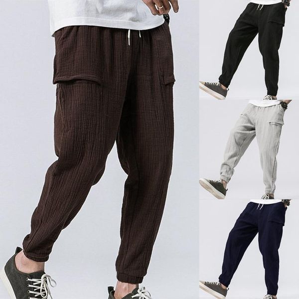 men's fashion casual loose solid color harem pants wide leg elasticated streetwear cotton linen trouser man jogger, Black
men's fashion casual loose solid color harem pants wide leg elasticated streetwear cotton linen trouser man jogger, Black