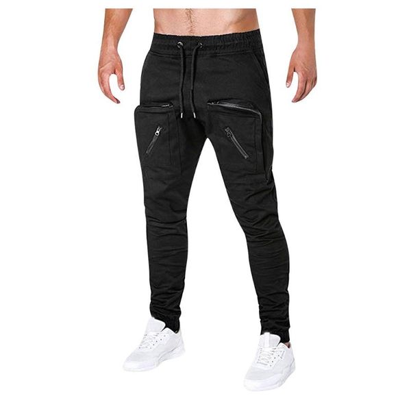 men's pants sagace fashion pure color pocket zipper casual sports trousers long fitness ankle-length male, Black
men's pants sagace fashion pure color pocket zipper casual sports trousers long fitness ankle-length male, Black