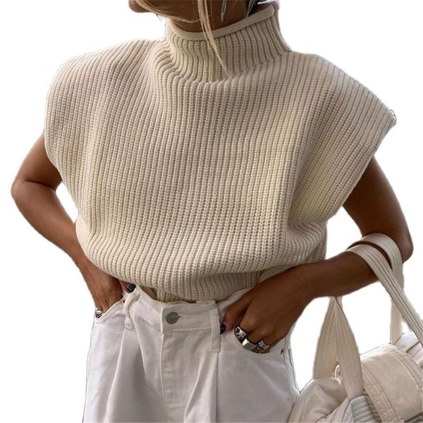 women's sweaters autumn and winter pure color wool knit sweater temperament high neck short-sleeved women, White;black
women's sweaters autumn and winter pure color wool knit sweater temperament high neck short-sleeved women, White;black