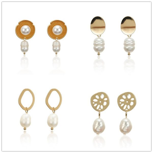 studs earrings korean summer fashion temperament simple imitation freshwater pearl for women's alloy irregular small fresh, Golden;silver
studs earrings korean summer fashion temperament simple imitation freshwater pearl for women's alloy irregular small fresh, Golden;silver
