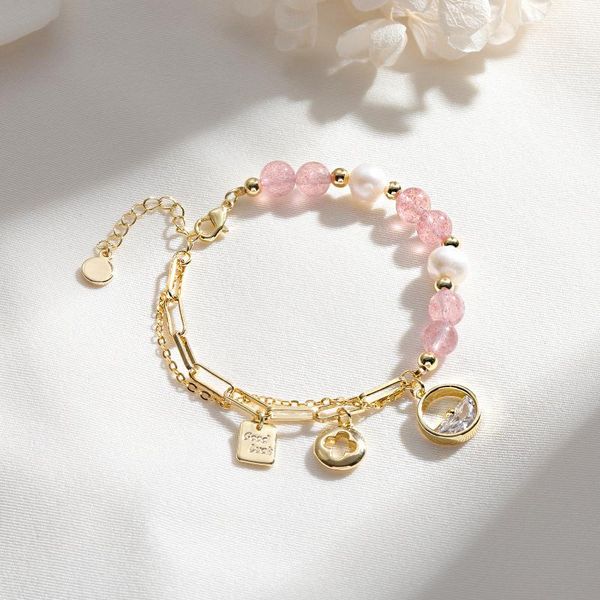 beaded, strands fashion pink crystal bead bracelet women's charm freshwater pearl jewelry gift chain zircon banquet party, Black
beaded, strands fashion pink crystal bead bracelet women's charm freshwater pearl jewelry gift chain zircon banquet party, Black
