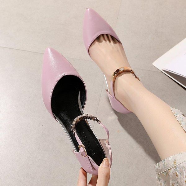 mature baotou women's sandals fashion pointed toe all-match elegant sweet cute 2021, Black
mature baotou women's sandals fashion pointed toe all-match elegant sweet cute 2021, Black