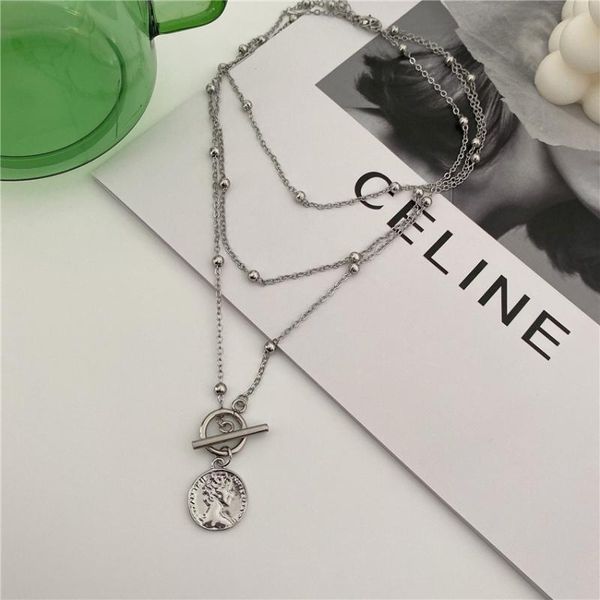 pendant necklaces origin summer hiphop multi-layer round bead necklace for women metallic queen portrait toggle clasp jewelry, Silver
pendant necklaces origin summer hiphop multi-layer round bead necklace for women metallic queen portrait toggle clasp jewelry, Silver