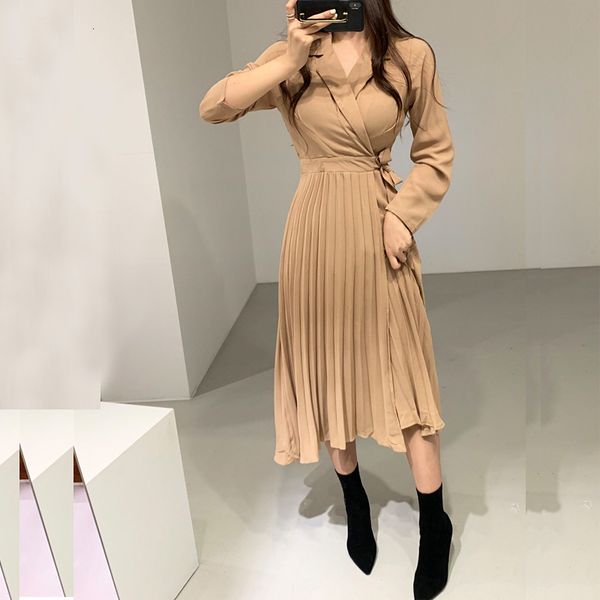 genayooa lace up pleated elegant women winter dress long sleeves ladies dresses maxi loose vestidos korean fashion 210417, Black;gray
genayooa lace up pleated elegant women winter dress long sleeves ladies dresses maxi loose vestidos korean fashion 210417, Black;gray