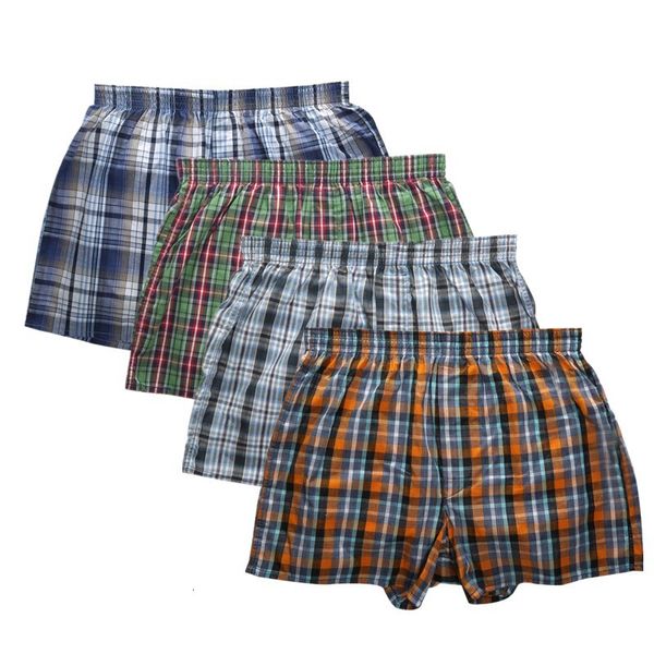 classic plaid men arrow pants casual fashion brand boxer 4pcs/lot mens cotton boxers men's shorts underwear, Black;white