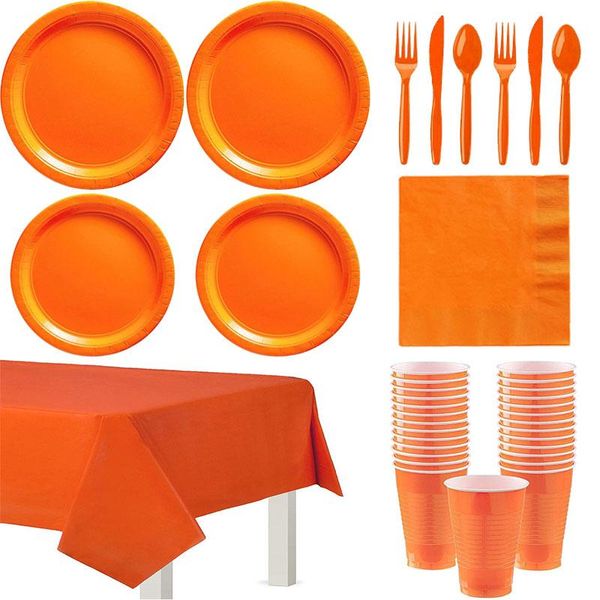 disposable dinnerware orange solid color party set plastic plate cup tablecloth birthday wedding decoration 10 people supplies
disposable dinnerware orange solid color party set plastic plate cup tablecloth birthday wedding decoration 10 people supplies