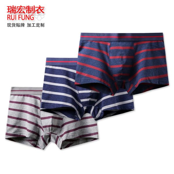 underpants pure cotton boxers men's striped elastic sports boxer underwear, Black;white
underpants pure cotton boxers men's striped elastic sports boxer underwear, Black;white