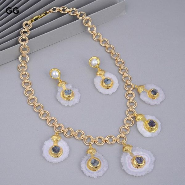 unique festoon necklace natural white quartzs slice gray blue druzy gold color plated chain earrings sets chains, Silver
unique festoon necklace natural white quartzs slice gray blue druzy gold color plated chain earrings sets chains, Silver