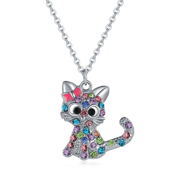 pendant necklaces exquisite charm colorful cat necklace christmas children's day cartoon animal gift fashion jewelry, Silver
pendant necklaces exquisite charm colorful cat necklace christmas children's day cartoon animal gift fashion jewelry, Silver