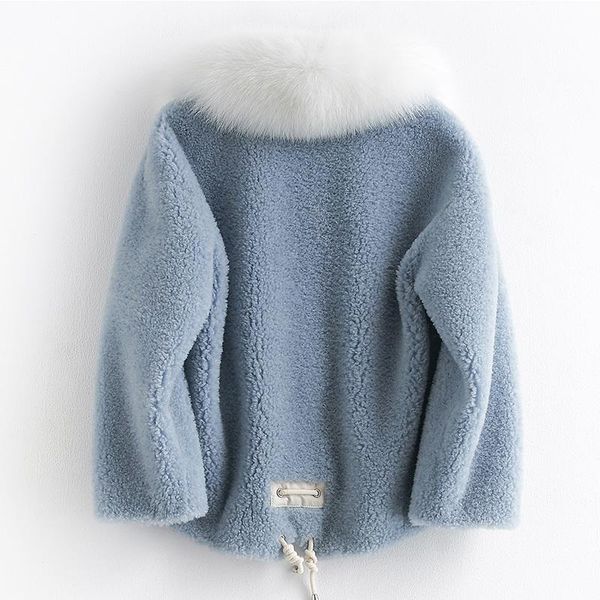 women's fur & faux real coat women winter genuine wool coats female natural collar warm parka sheep shearing jacket outercoat lx2534, Black
women's fur & faux real coat women winter genuine wool coats female natural collar warm parka sheep shearing jacket outercoat lx2534, Black