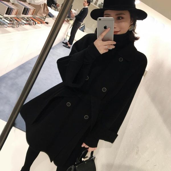 women's wool & blends . 2021 autumn and winter black double-sided woolen coat cloak small student wear
women's wool & blends . 2021 autumn and winter black double-sided woolen coat cloak small student wear