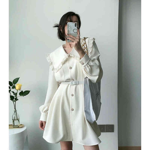 dresses 2021 spring and autumn style french slim frenulum temperament long sleeve single breasted doll collar, Black;gray
dresses 2021 spring and autumn style french slim frenulum temperament long sleeve single breasted doll collar, Black;gray