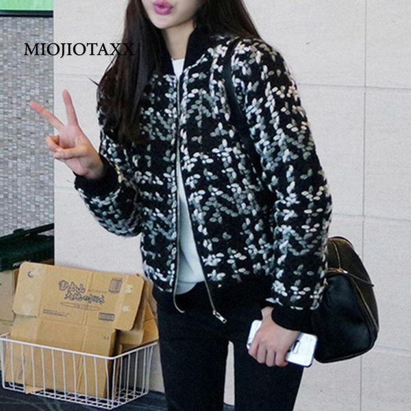 women's jackets miojiotaxx 2021 spring autumn woolen cloth short paragraph houndstooth thickening baseball uniform black jacket zip up, Black;brown
women's jackets miojiotaxx 2021 spring autumn woolen cloth short paragraph houndstooth thickening baseball uniform black jacket zip up, Black;brown